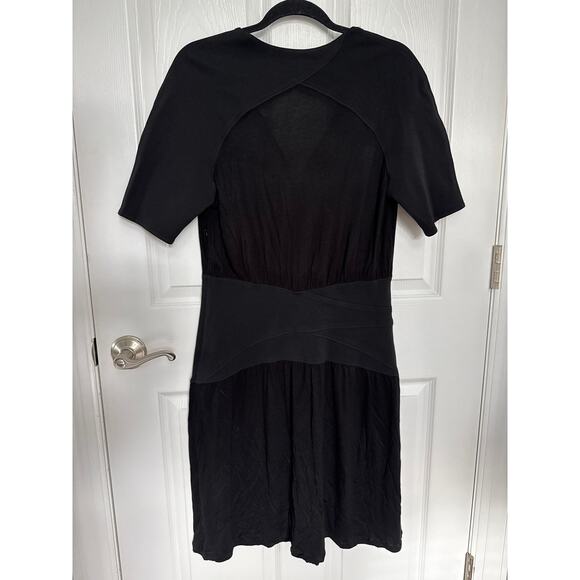 THAKOON black bandage short sleeved midi V neck dress 10 - Picture 16 of 16